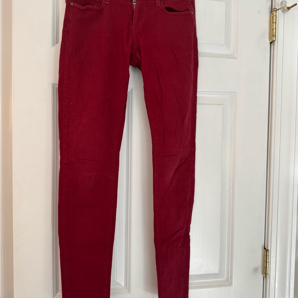 PAIGE Skinny Jeans in Bold Red
